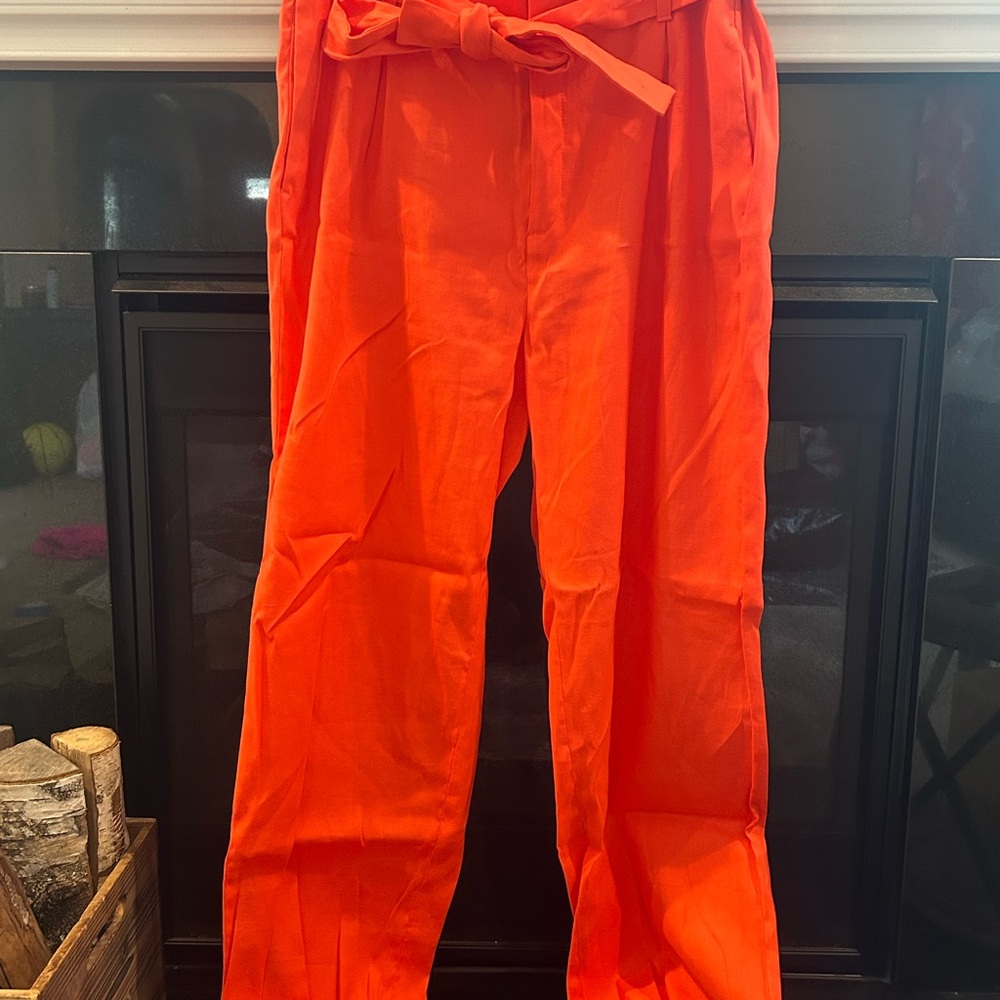 Banana Republic Vibrant Orange Wide Leg Pants